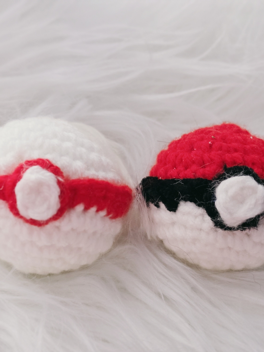 Handmade Red and White Crochet Poké Ball Plush